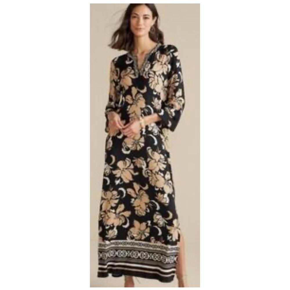 Soft Surroundings Sedona Maxi Dress Women's Size Large 14/16 NWT Long Sleeves